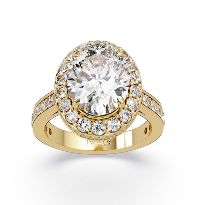 5.01 CT Oval Cut Hidden Halo Lab Diamond Ring