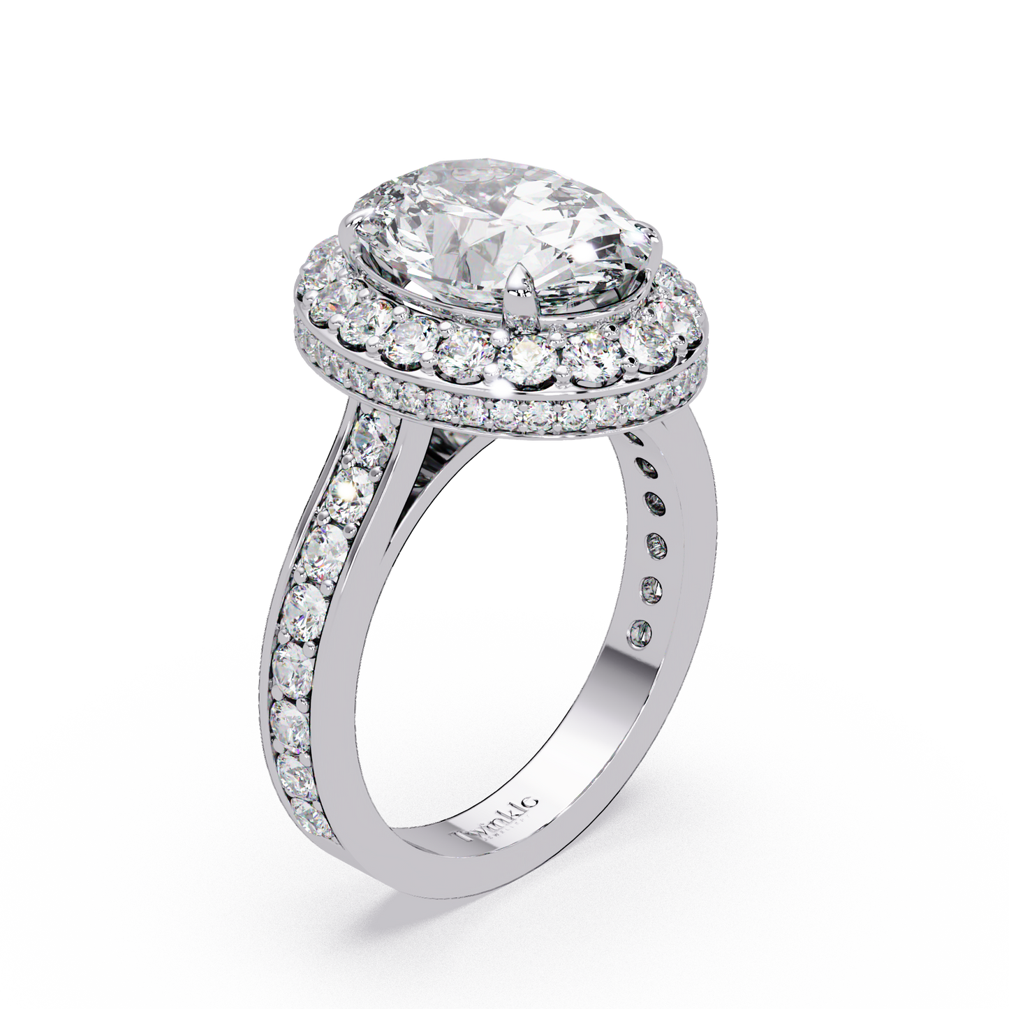 5.01 CT Oval Cut Hidden Halo Lab Diamond Ring