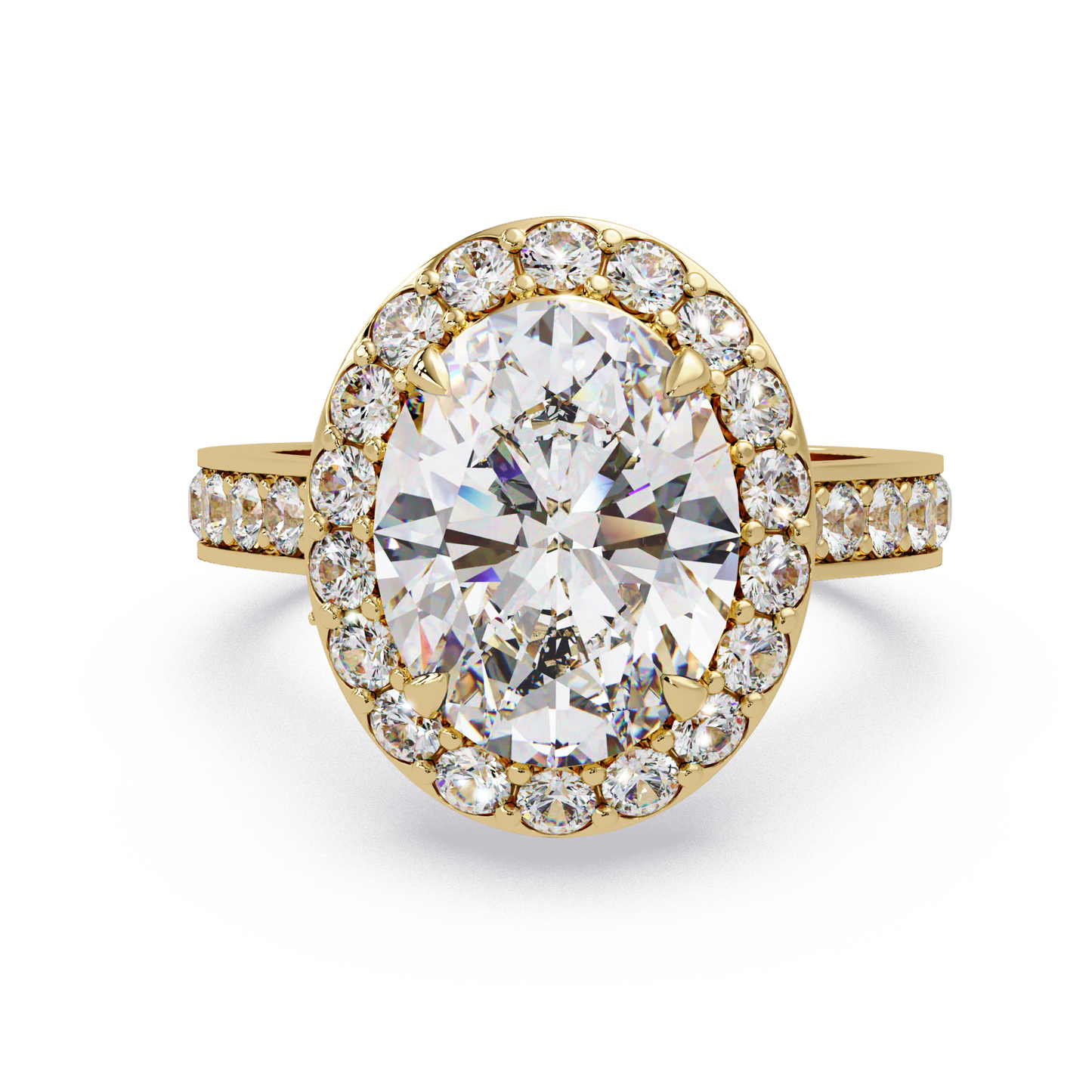 5.01 CT Oval Cut Hidden Halo Lab Diamond Ring