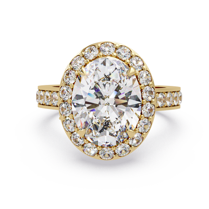 5.01 CT Oval Cut Hidden Halo Lab Diamond Ring