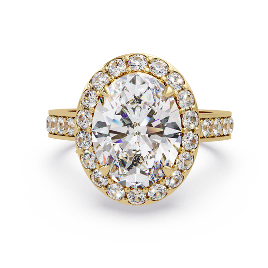 5.01 CT Oval Cut Hidden Halo Lab Diamond Ring