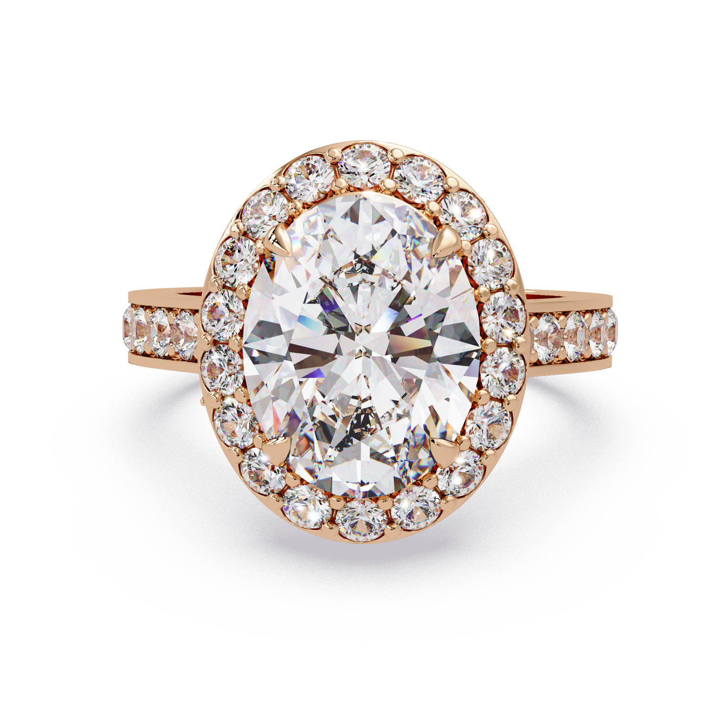 5.01 CT Oval Cut Hidden Halo Lab Diamond Ring