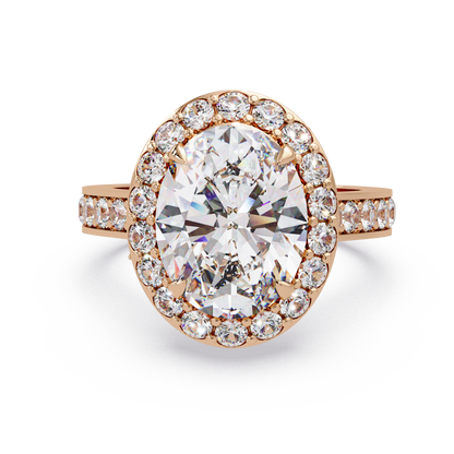 5.01 CT Oval Cut Hidden Halo Lab Diamond Ring