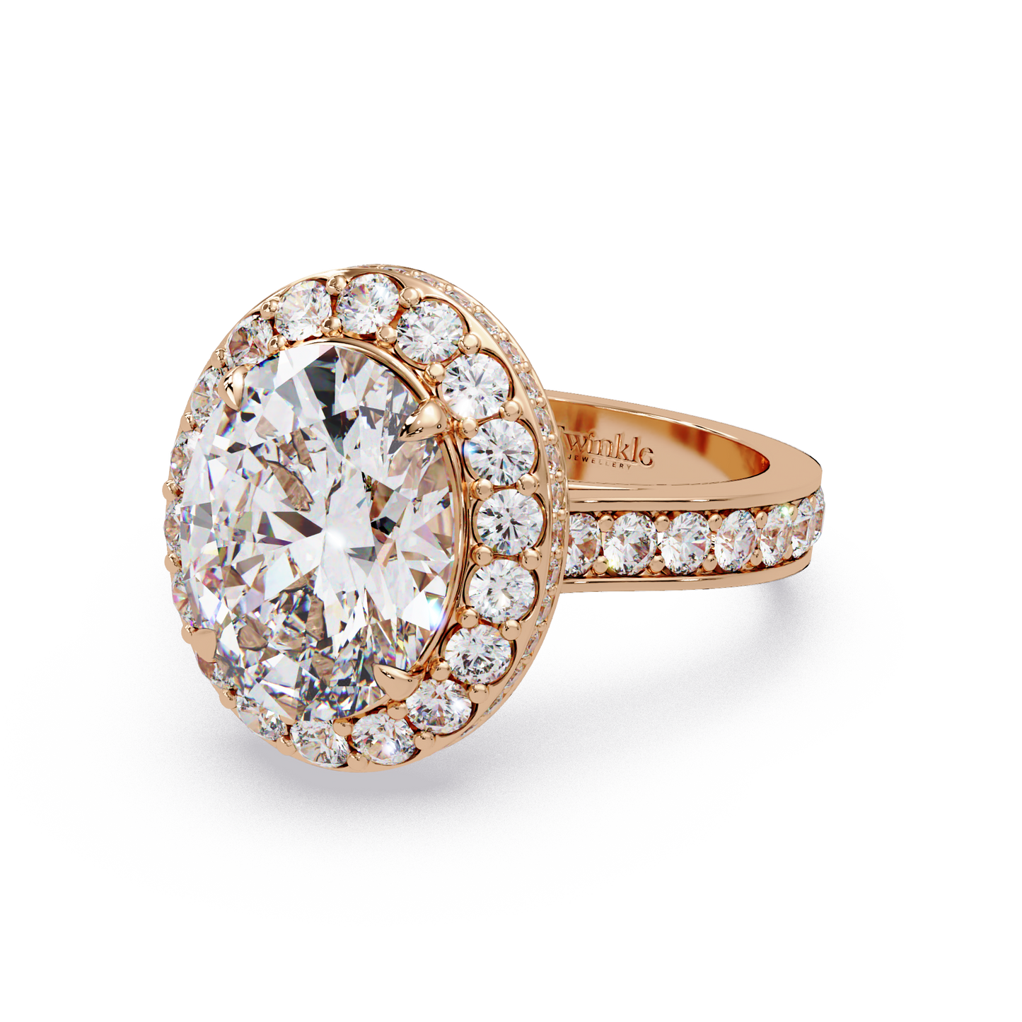 5.01 CT Oval Cut Hidden Halo Lab Diamond Ring