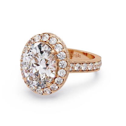 5.01 CT Oval Cut Hidden Halo Lab Diamond Ring
