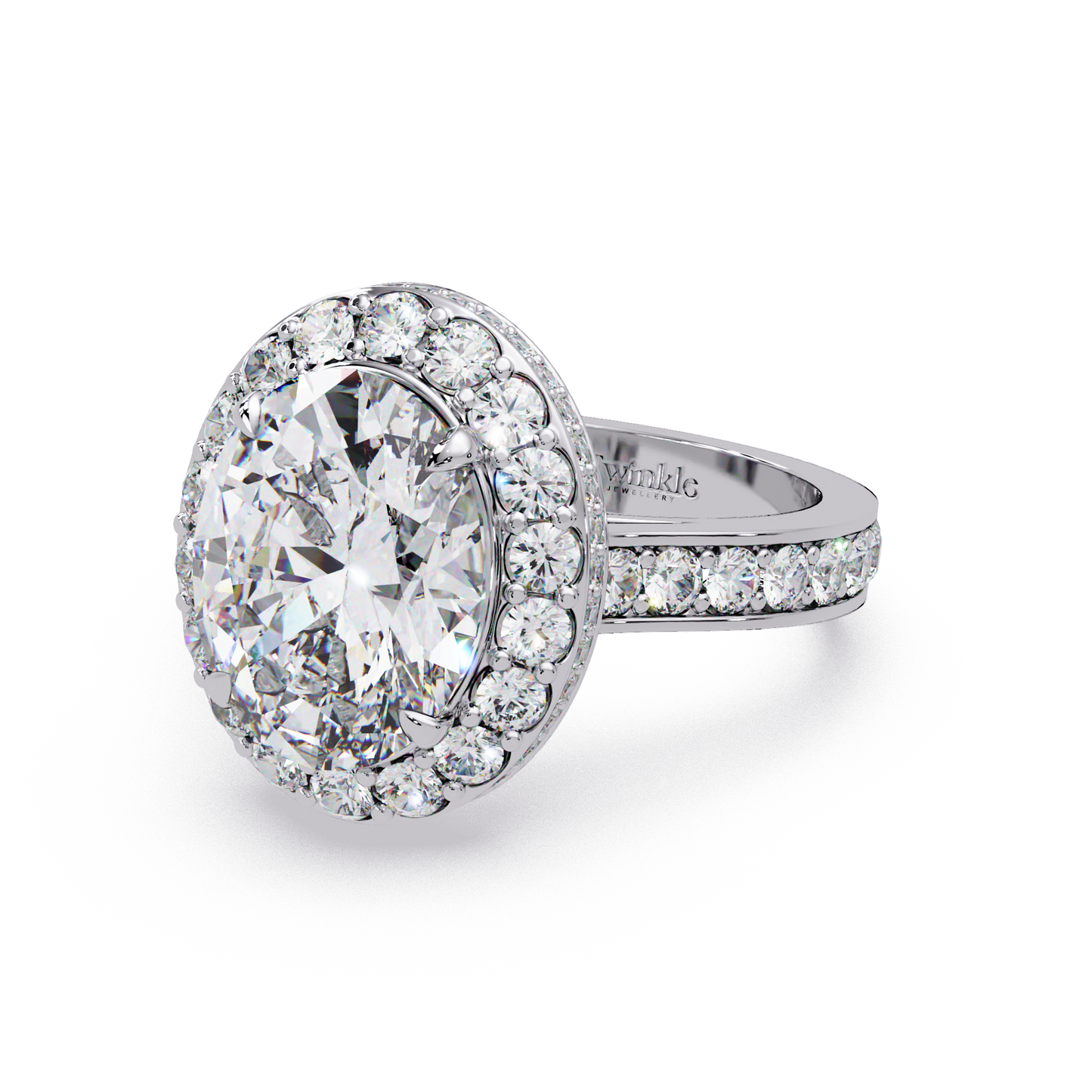 5.01 CT Oval Cut Hidden Halo Lab Diamond Ring