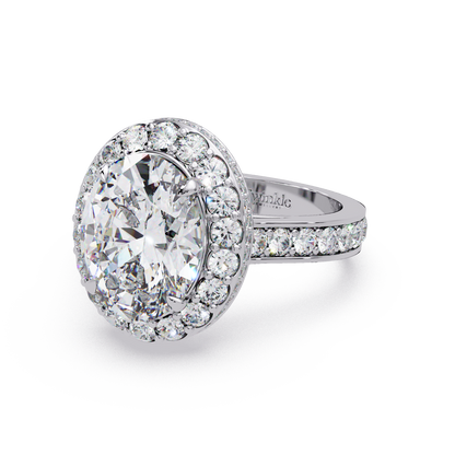 5.01 CT Oval Cut Hidden Halo Lab Diamond Ring