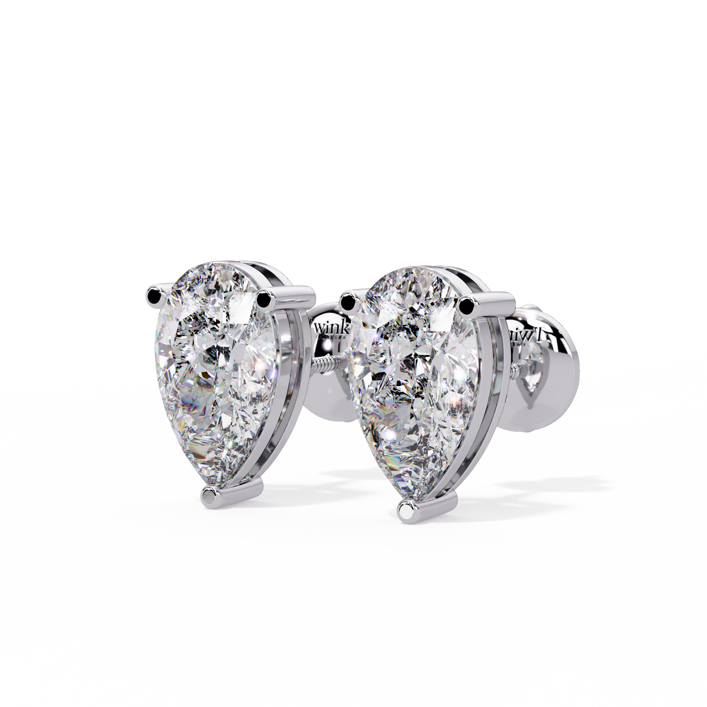2 CT Pear Shaped Lab Diamond Stud Earrings