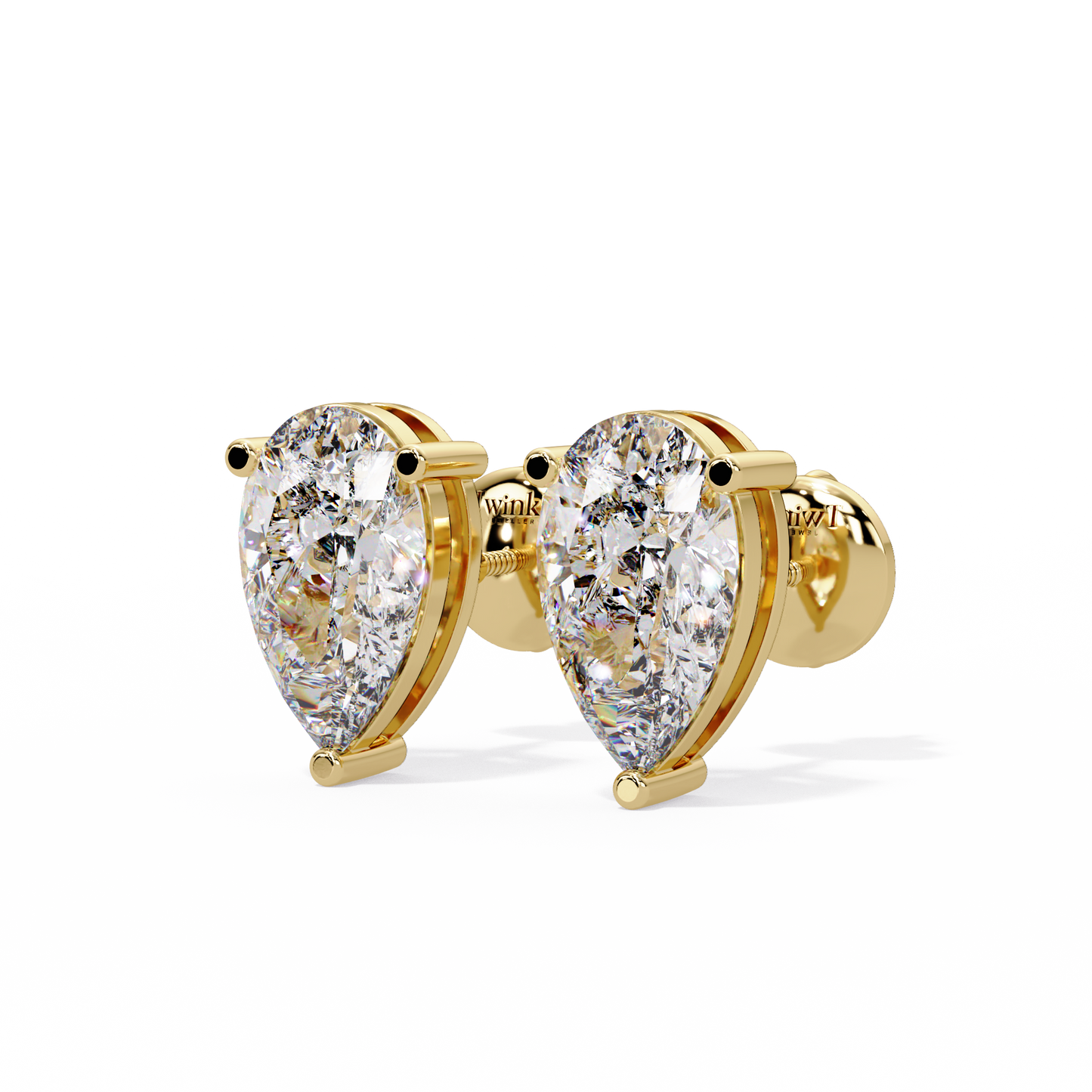 2 CT Pear Shaped Lab Diamond Stud Earrings