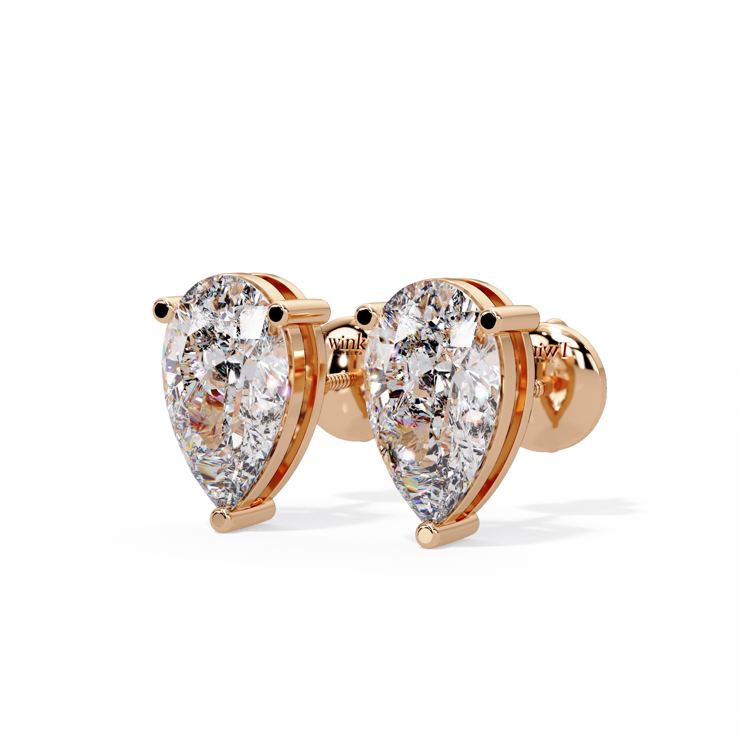 2 CT Pear Shaped Lab Diamond Stud Earrings