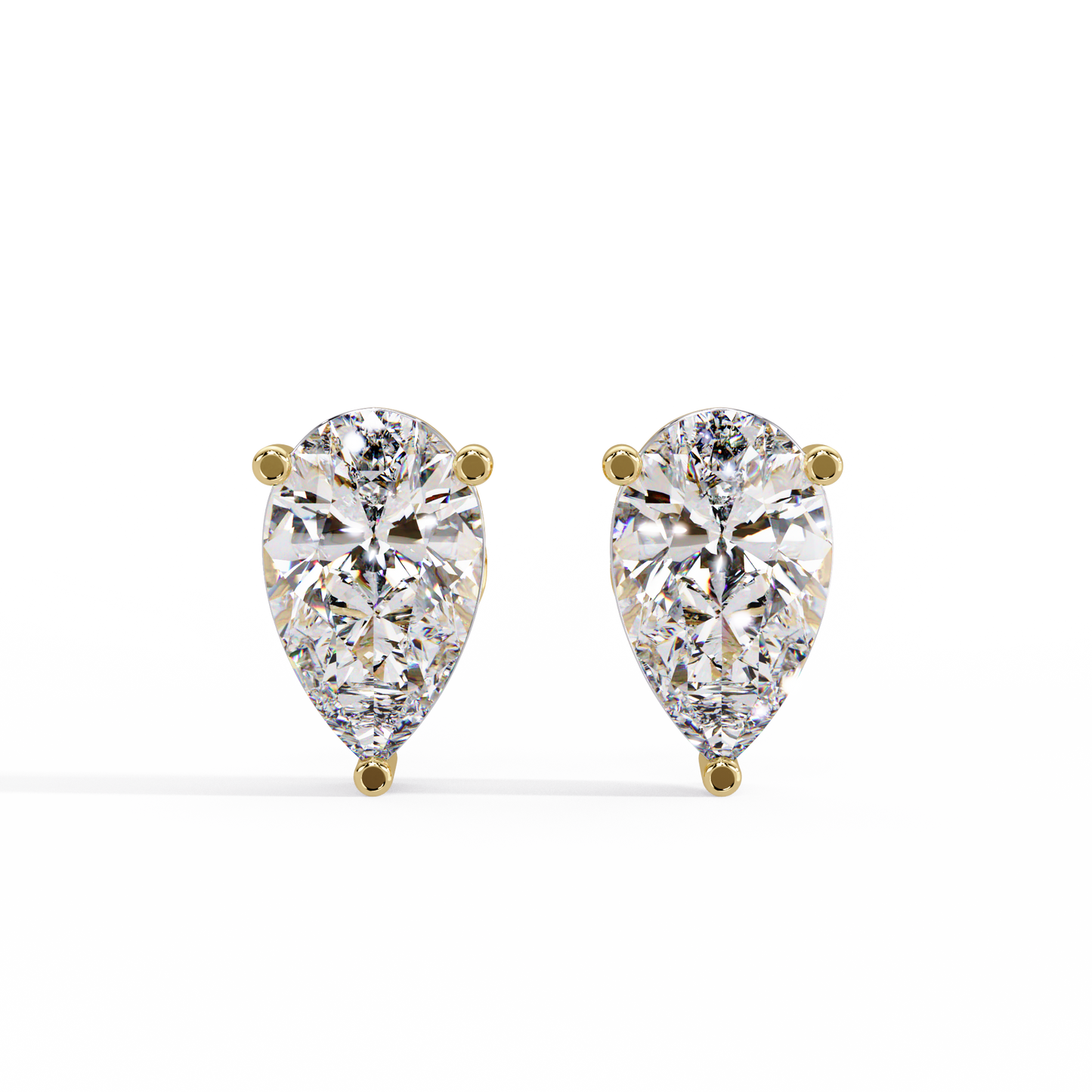 2 CT Pear Shaped Lab Diamond Stud Earrings