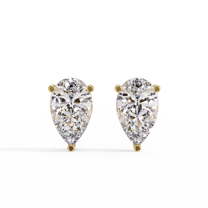 2 CT Pear Shaped Lab Diamond Stud Earrings