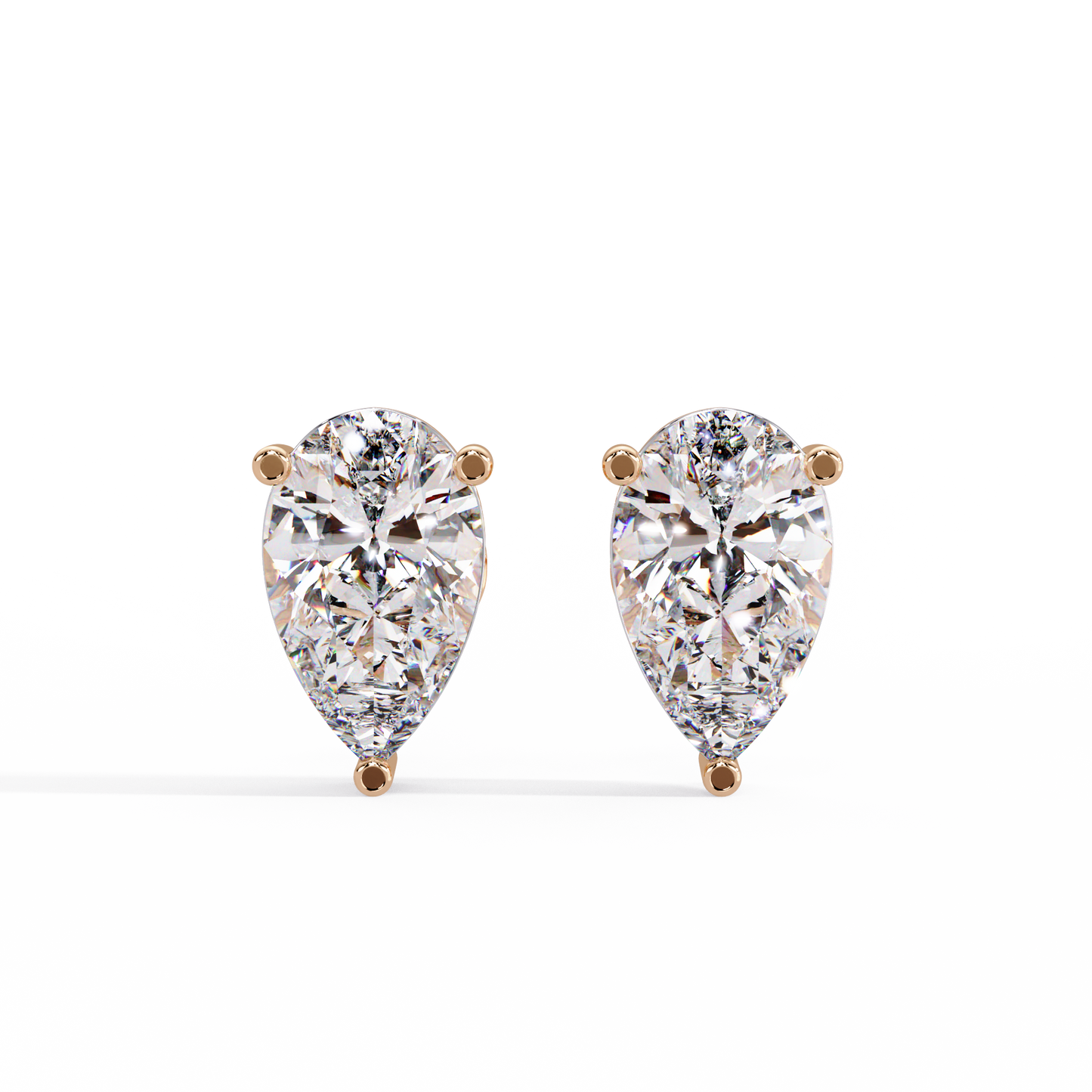 2 CT Pear Shaped Lab Diamond Stud Earrings