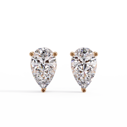 2 CT Pear Shaped Lab Diamond Stud Earrings