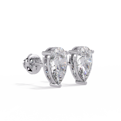 2 CT Pear Shaped Lab Diamond Stud Earrings