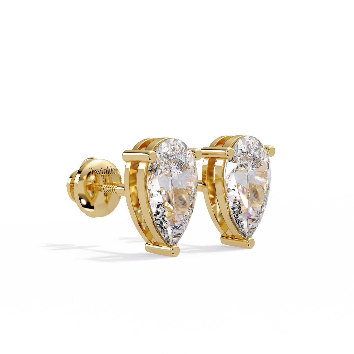 2 CT Pear Shaped Lab Diamond Stud Earrings