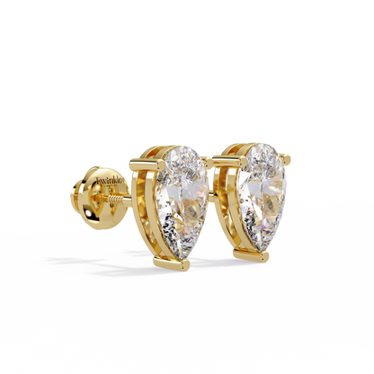 2 CT Pear Shaped Lab Diamond Stud Earrings