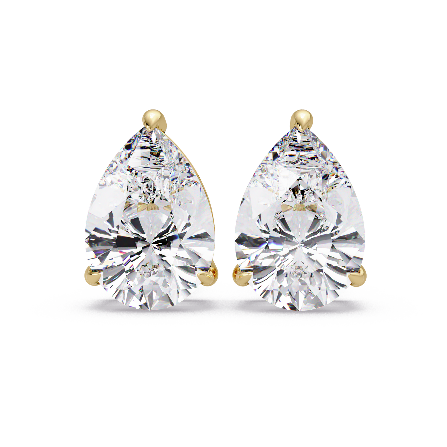 5 CT Pear Cut Single Stone Diamond Stud Earring