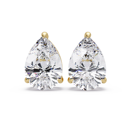 5 CT Pear Cut Single Stone Diamond Stud Earring