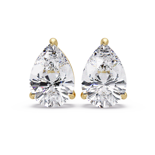 5 CT Pear Cut Single Stone Diamond Stud Earring