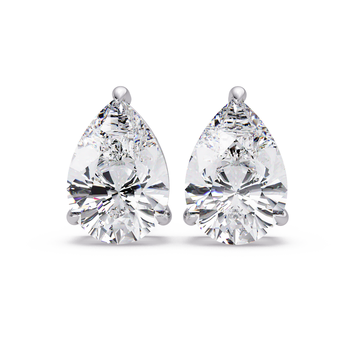 5 CT Pear Cut Single Stone Diamond Stud Earring