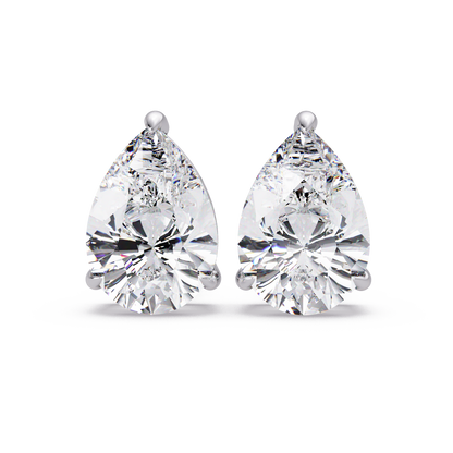 5 CT Pear Cut Single Stone Diamond Stud Earring
