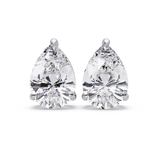 5 CT Pear Cut Single Stone Diamond Stud Earring