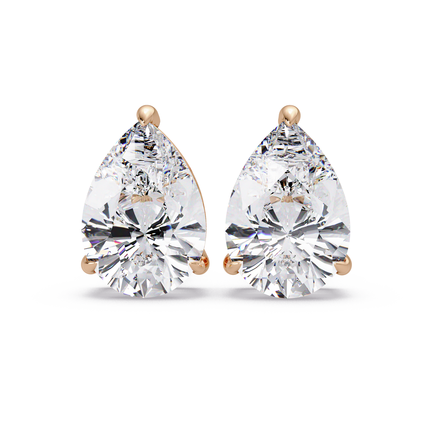 5 CT Pear Cut Single Stone Diamond Stud Earring