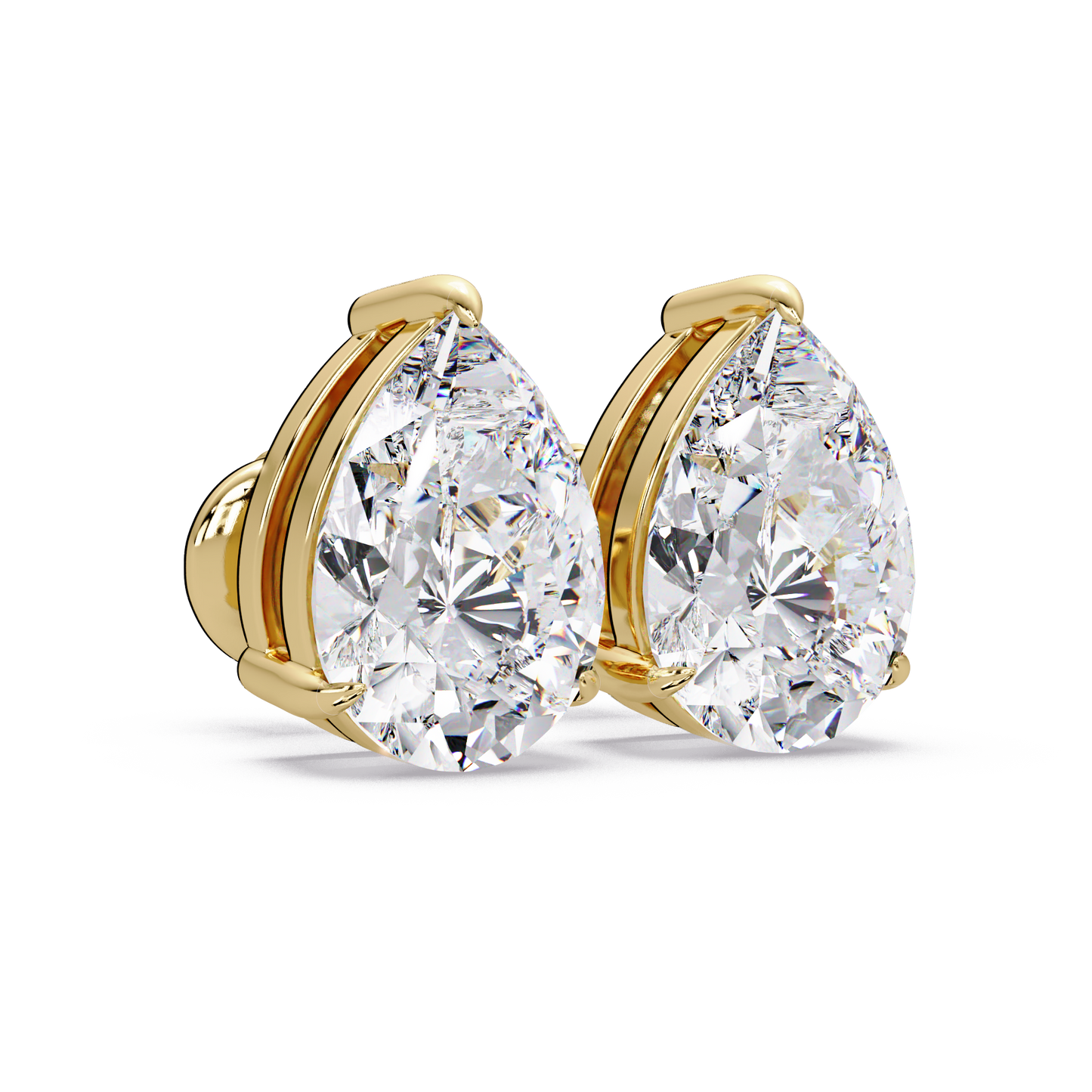 5 CT Pear Cut Single Stone Diamond Stud Earring