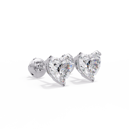 4.15 CT Heart Diamond Stud Earring
