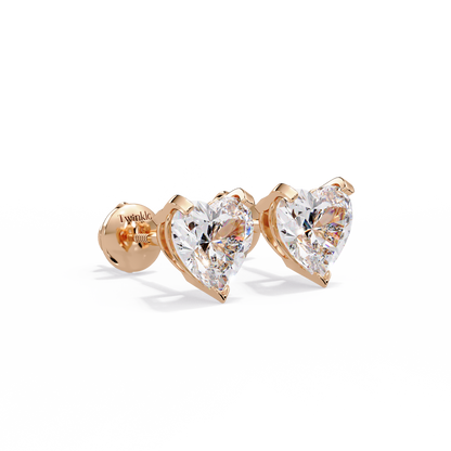 4.15 CT Heart Diamond Stud Earring