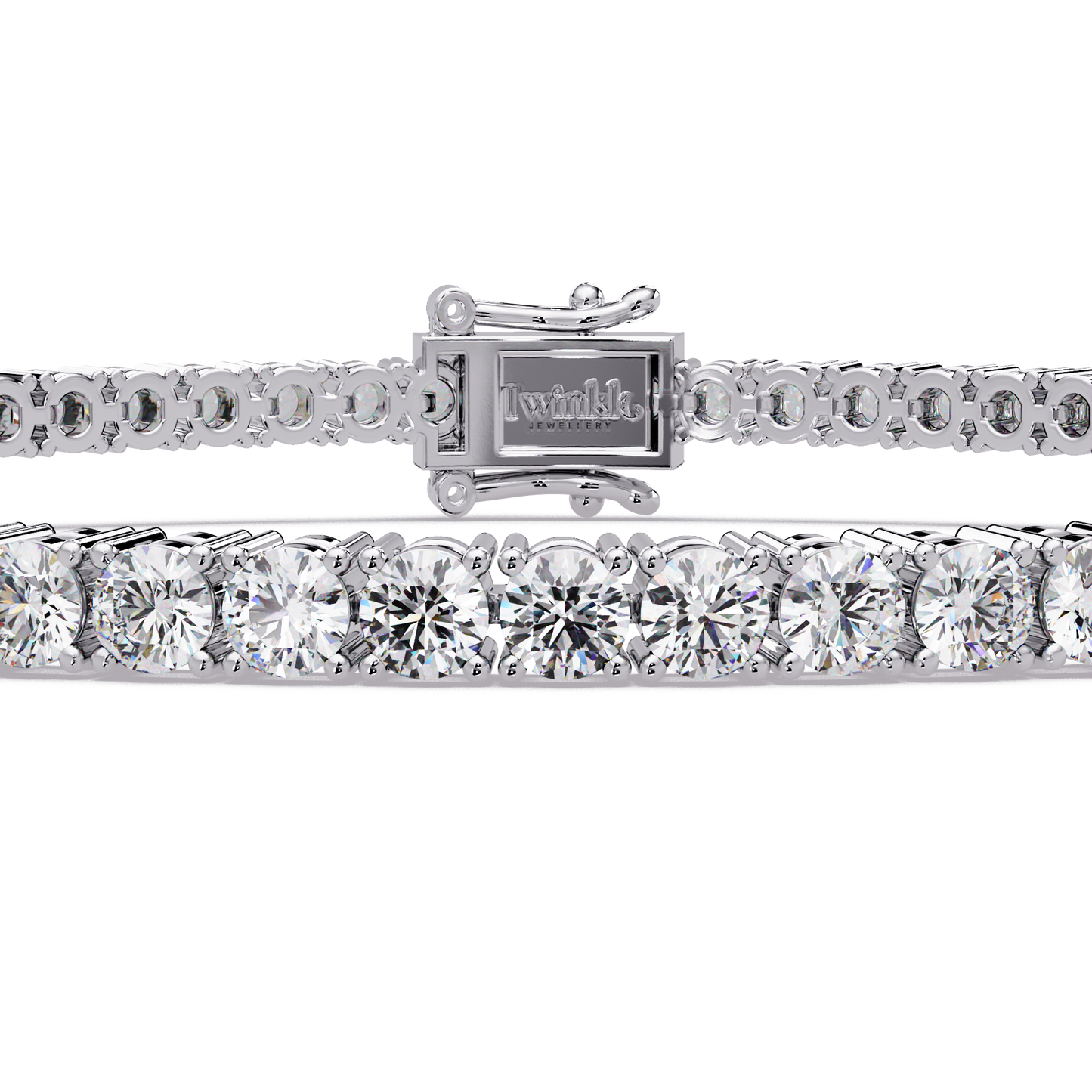 3.5 CT Round Cut Lab Diamond Tennis Bracelet