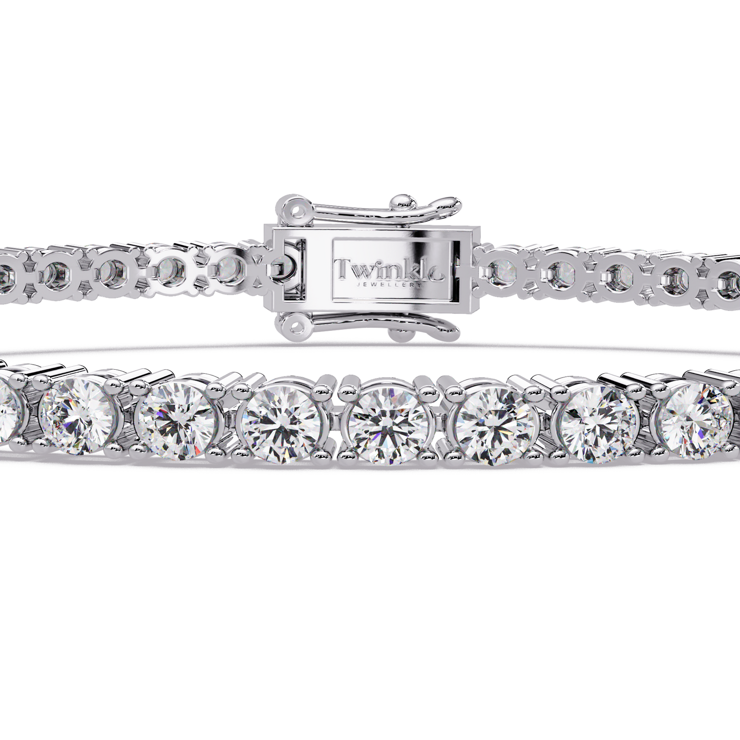 5.5 CT Round Cut Lab Diamond Tennis Bracelet
