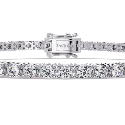 5.5 CT Round Cut Lab Diamond Tennis Bracelet