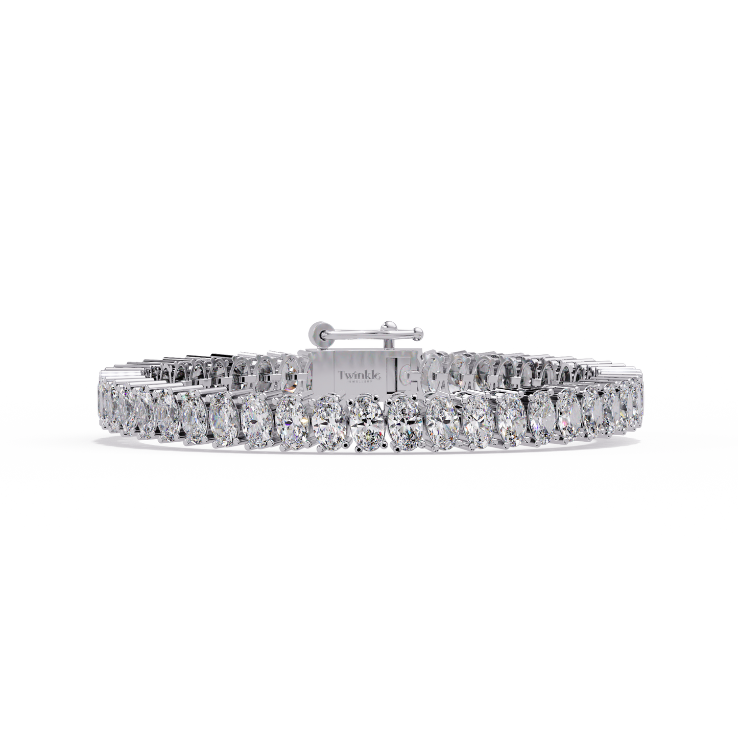 11.70 CT Oval Lab Grown Diamond Tennis Bracelet