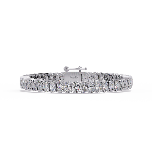 11.70 CT Oval Lab Grown Diamond Tennis Bracelet