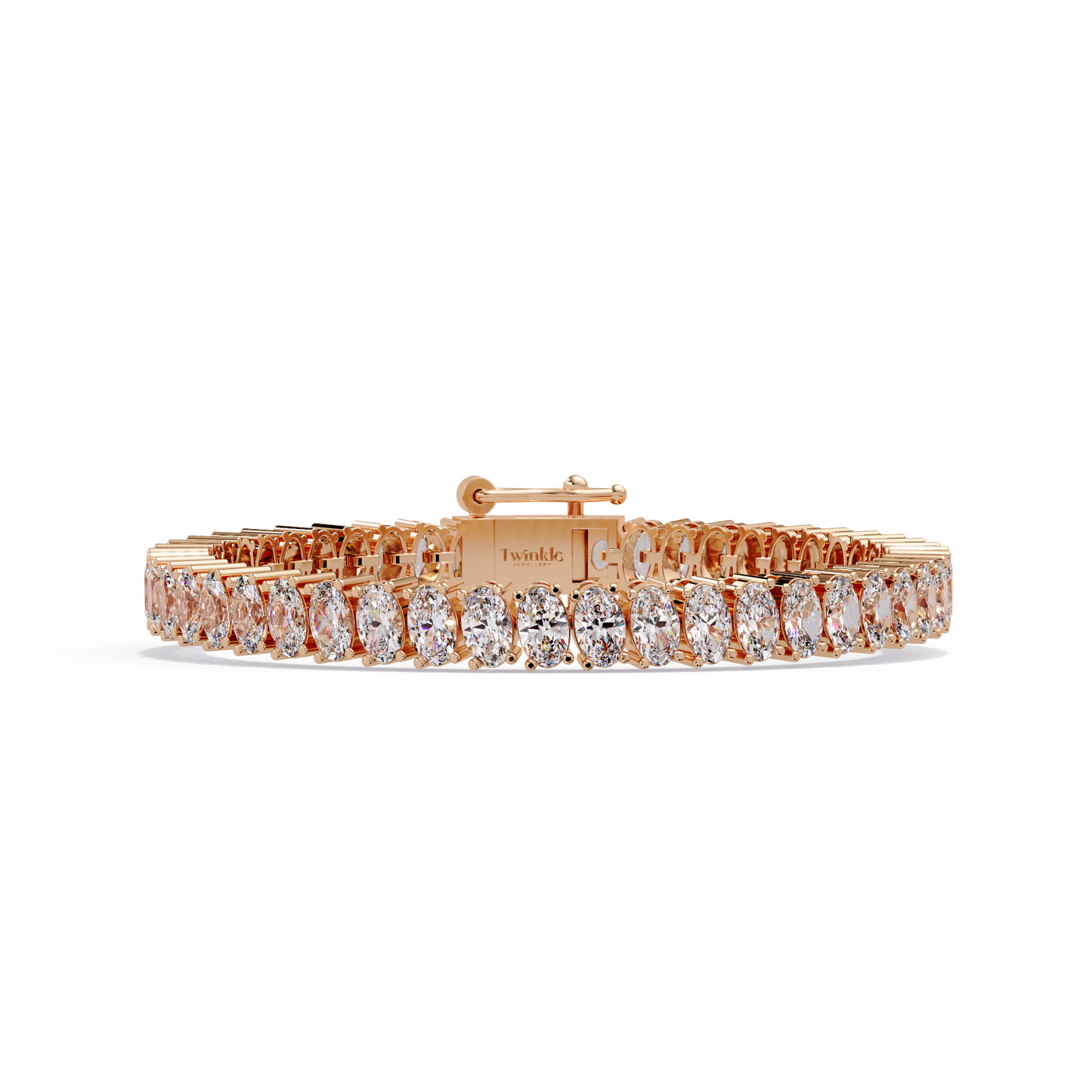 11.70 CT Oval Lab Grown Diamond Tennis Bracelet