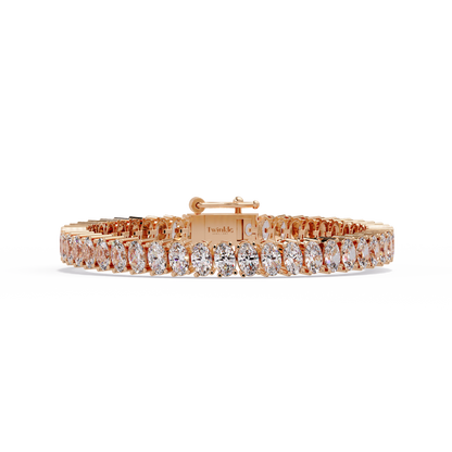 11.70 CT Oval Lab Grown Diamond Tennis Bracelet
