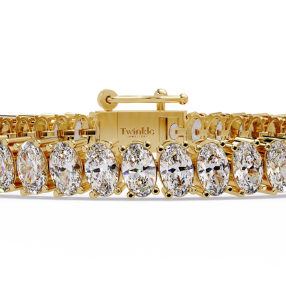 11.70 CT Oval Lab Grown Diamond Tennis Bracelet