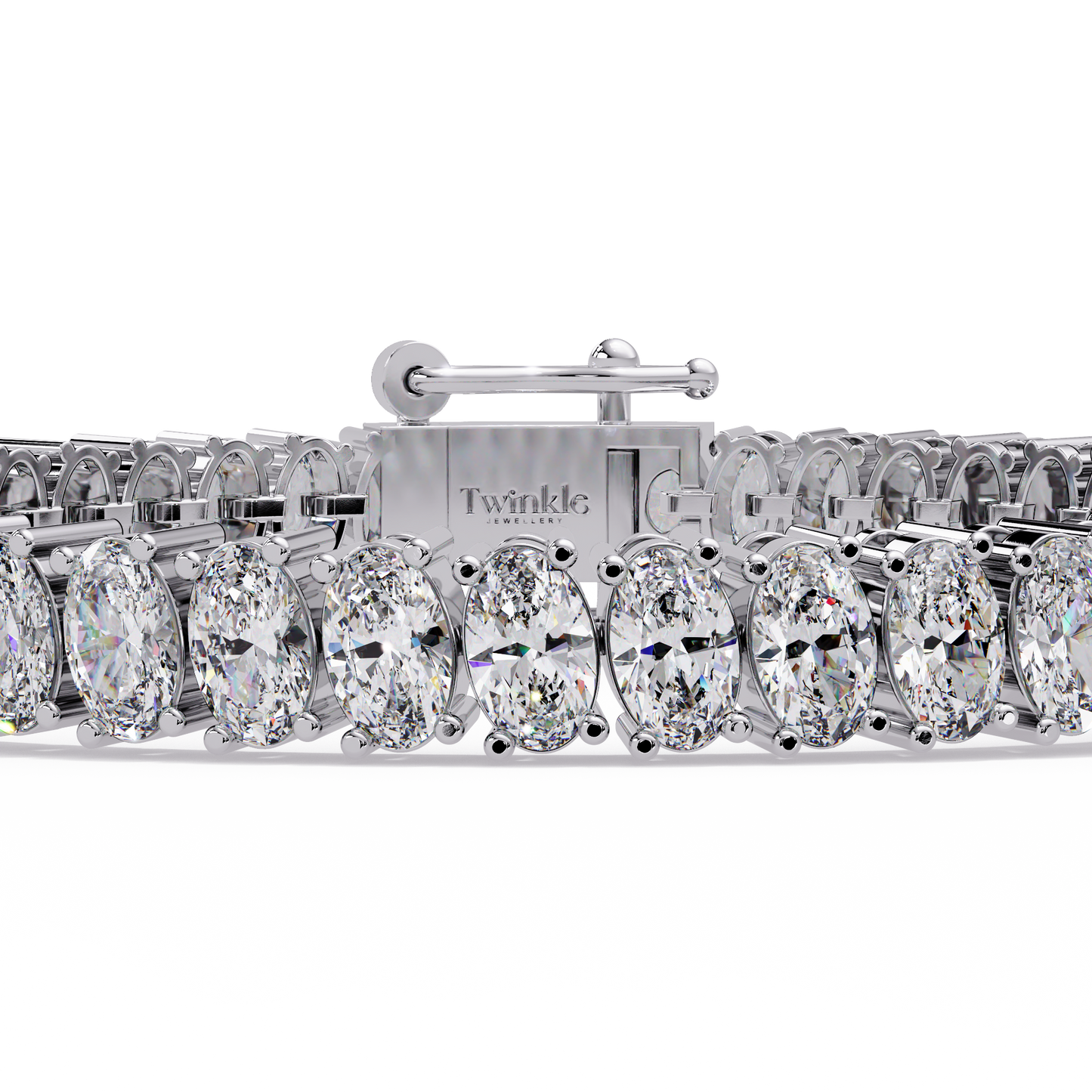 11.70 CT Oval Lab Grown Diamond Tennis Bracelet