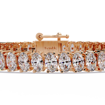 11.70 CT Oval Lab Grown Diamond Tennis Bracelet