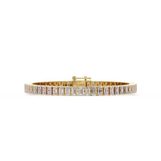 14.25 CT Emerald Cut Tennis Lab Diamond Bracelet