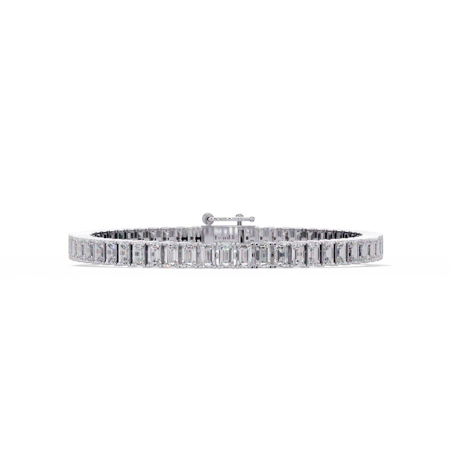 14.25 CT Emerald Cut Tennis Lab Diamond Bracelet