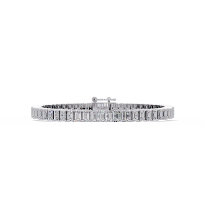 14.25 CT Emerald Cut Tennis Lab Diamond Bracelet