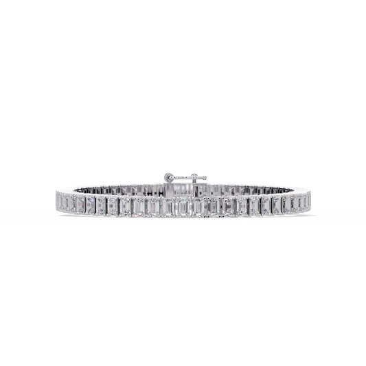 14.25 CT Emerald Cut Tennis Lab Diamond Bracelet