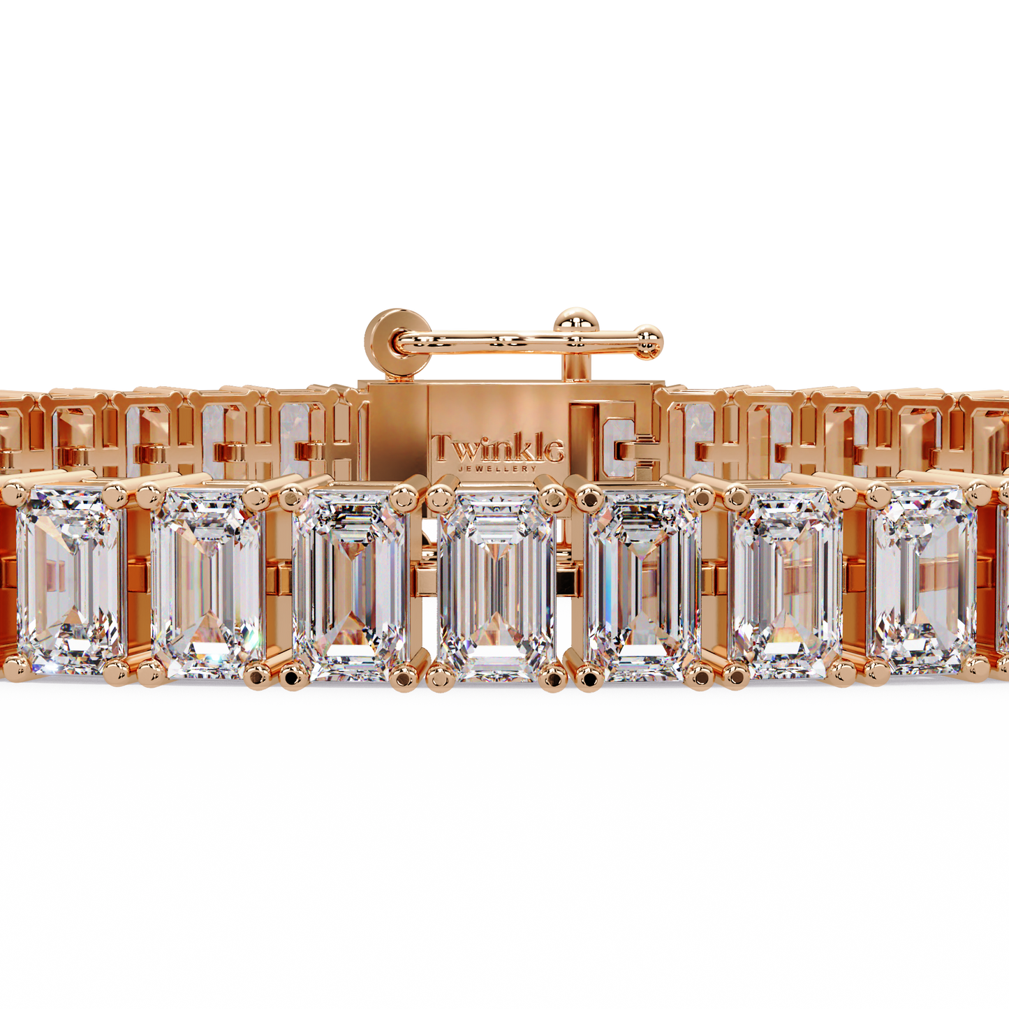 14.25 CT Emerald Cut Tennis Lab Diamond Bracelet
