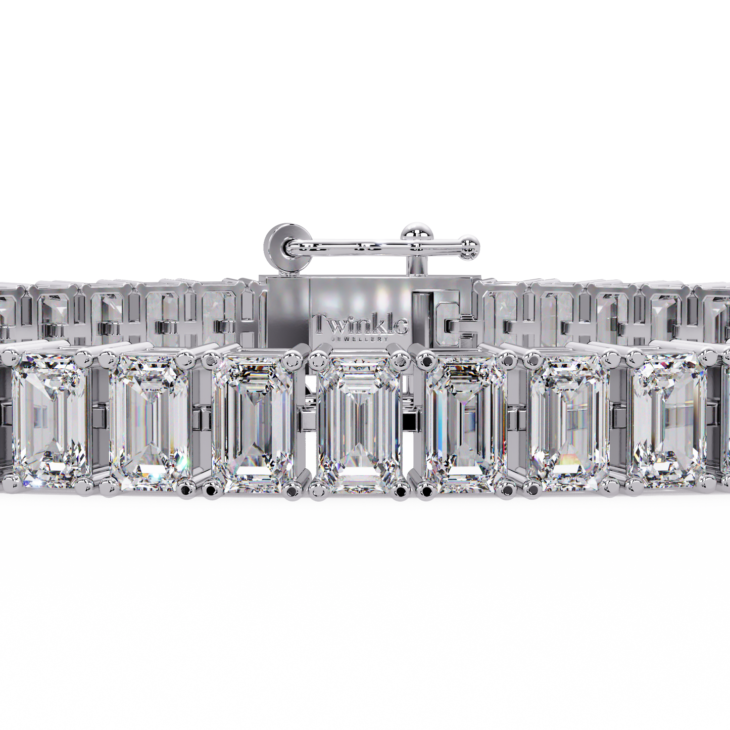 14.25 CT Emerald Cut Tennis Lab Diamond Bracelet