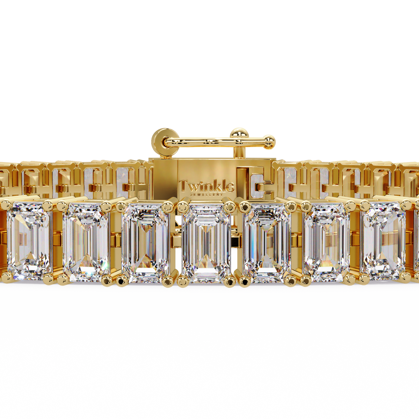 14.25 CT Emerald Cut Tennis Lab Diamond Bracelet