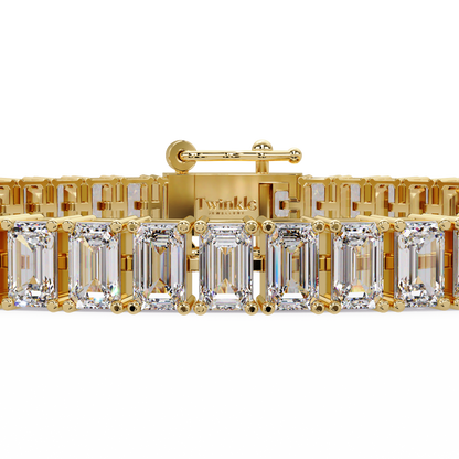 14.25 CT Emerald Cut Tennis Lab Diamond Bracelet