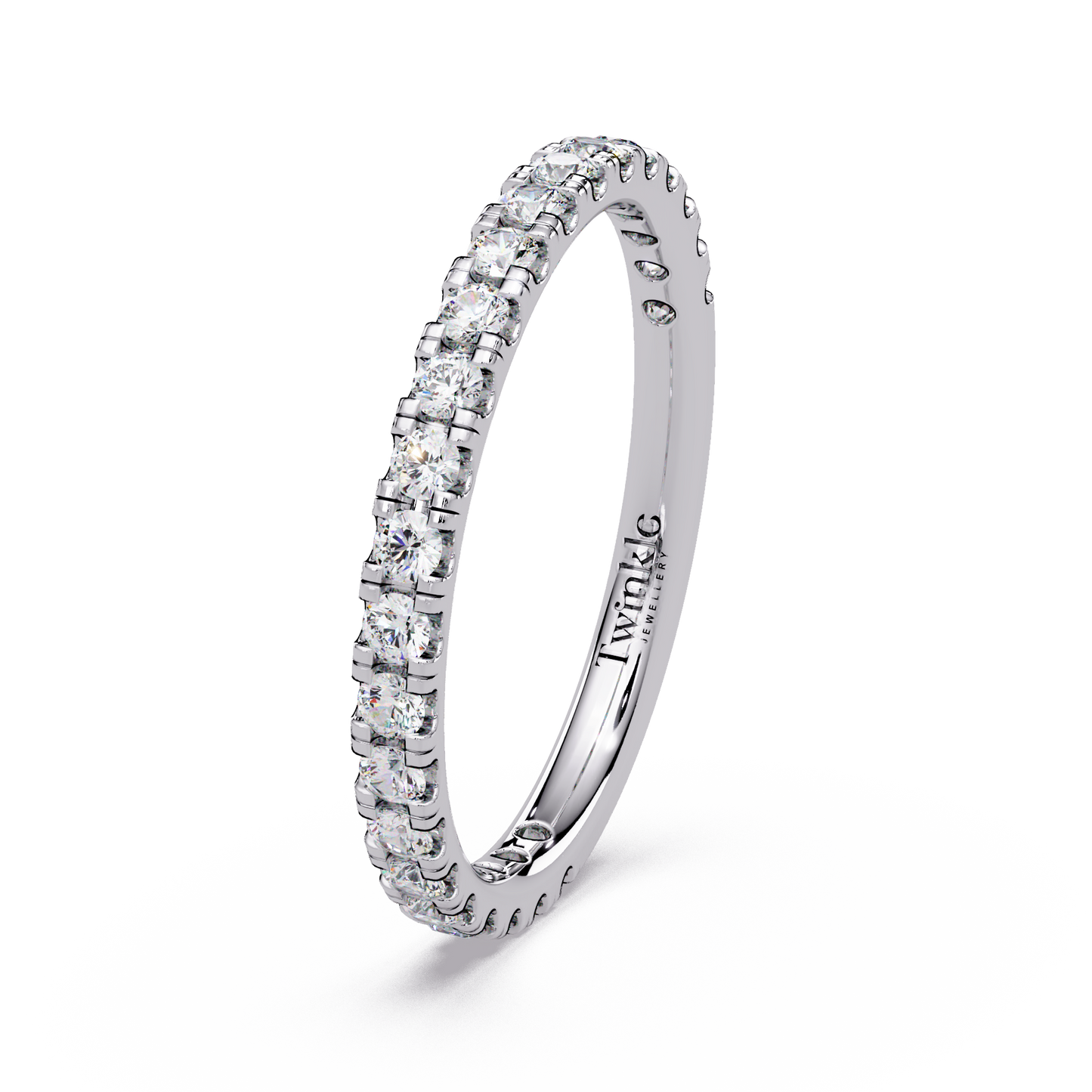 0.80 CT Round Cut Half Eternity Ring